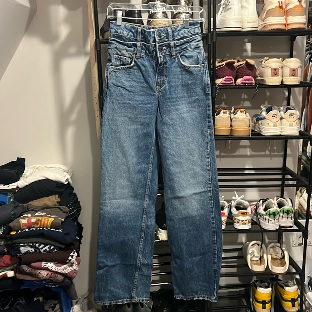 Mango double waist jeans